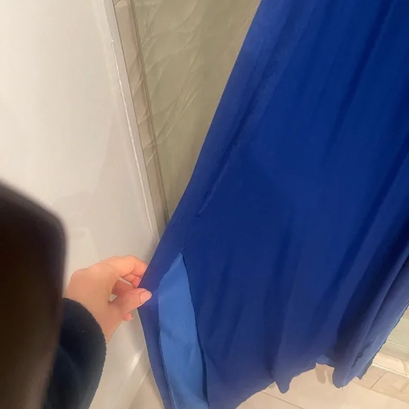 A.L.C. Satin Sapphire Blue Maxi Dress - Picture 4 of 4